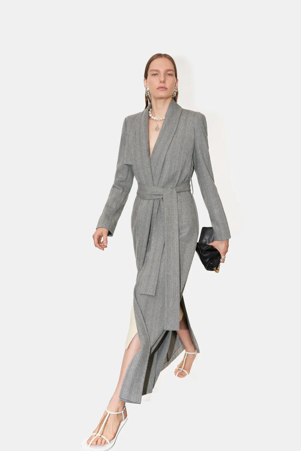 Cashmere Trench Coat - Herringbone