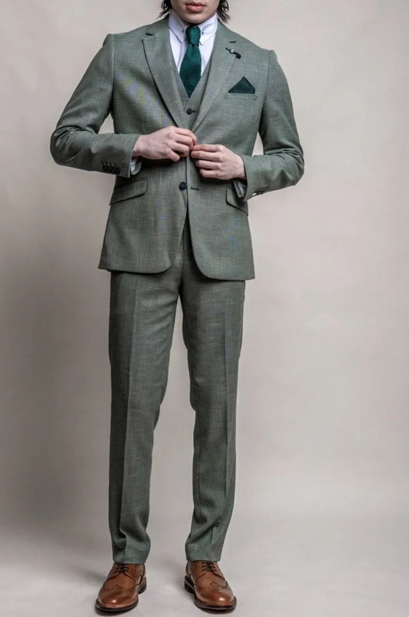 Cavani Miami Men's Sage Green 3 Piece Suit