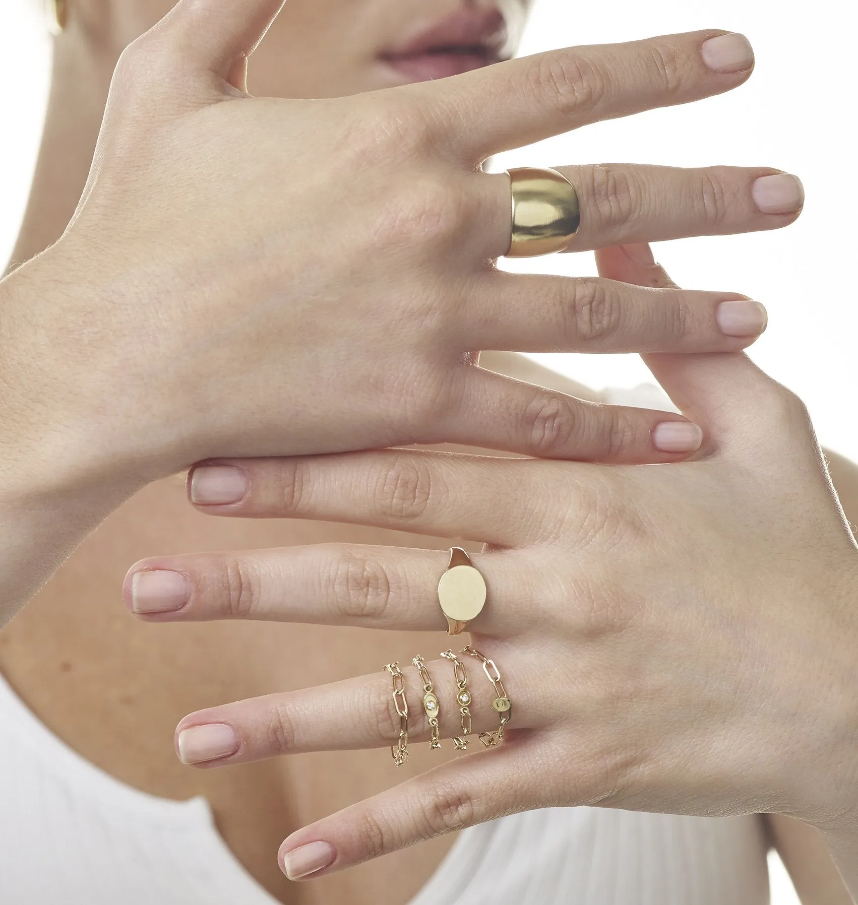 Chain Ring With Circle Diamond