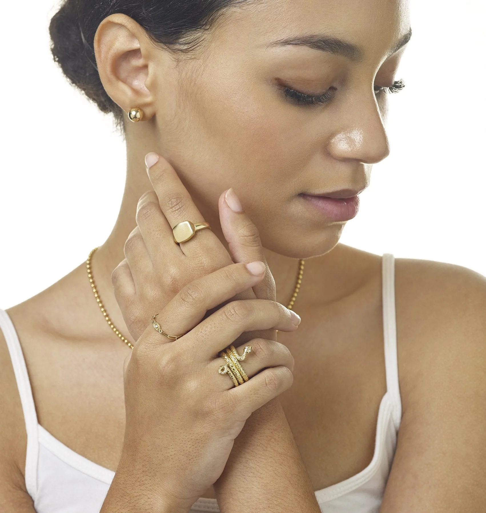 Chain Ring With Oval Diamond