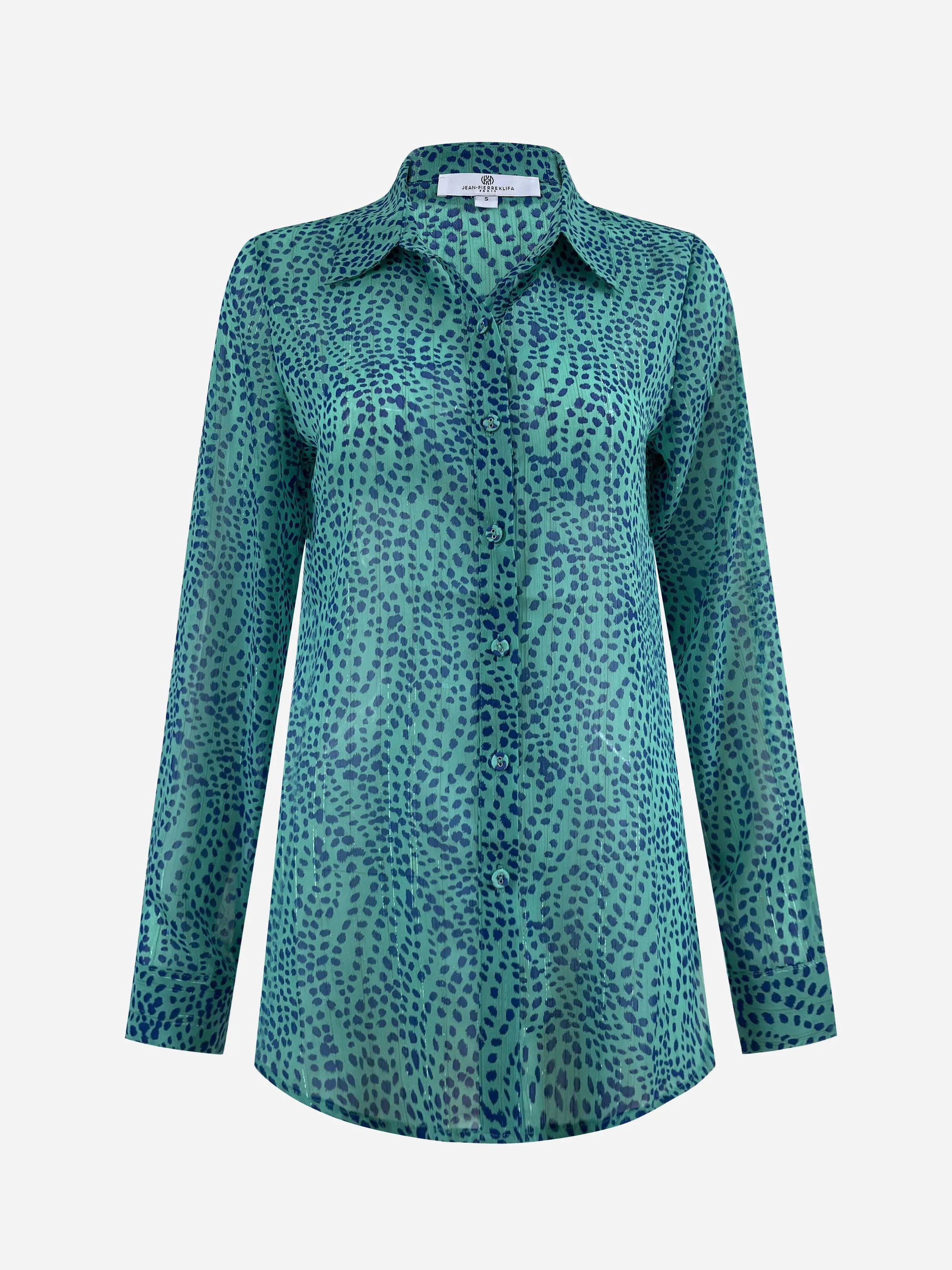 Checkered Shirt Wild Dots Aqua