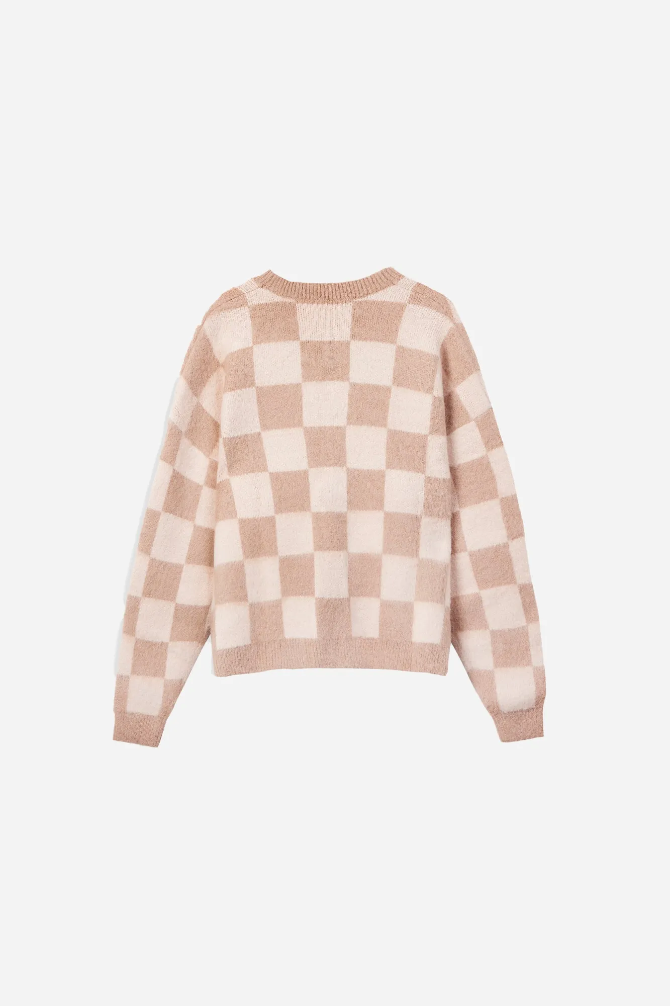 Checkers Mohair Cardigan - Nude