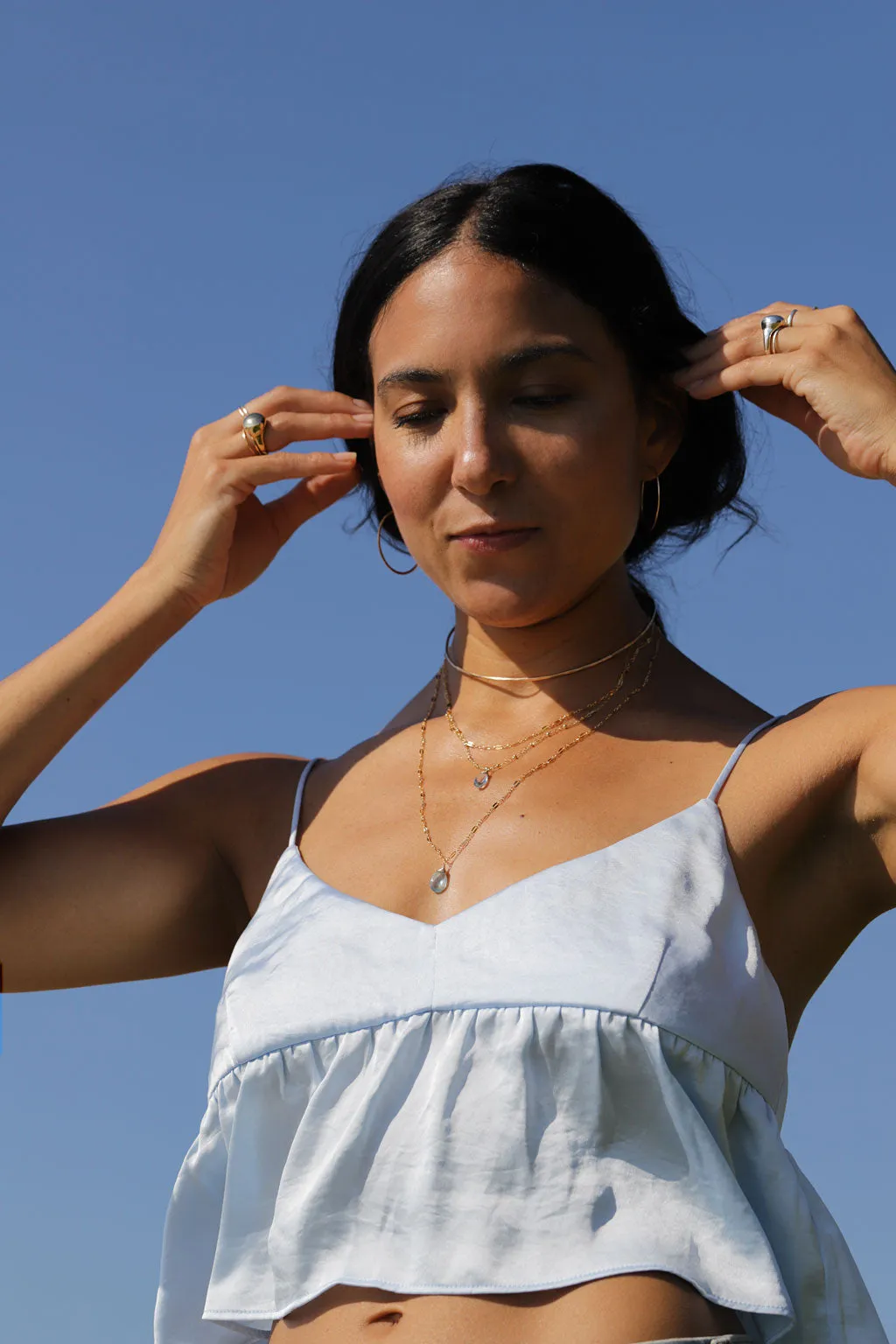 Choker Wrap Gemstone Necklace - Blue Topaz