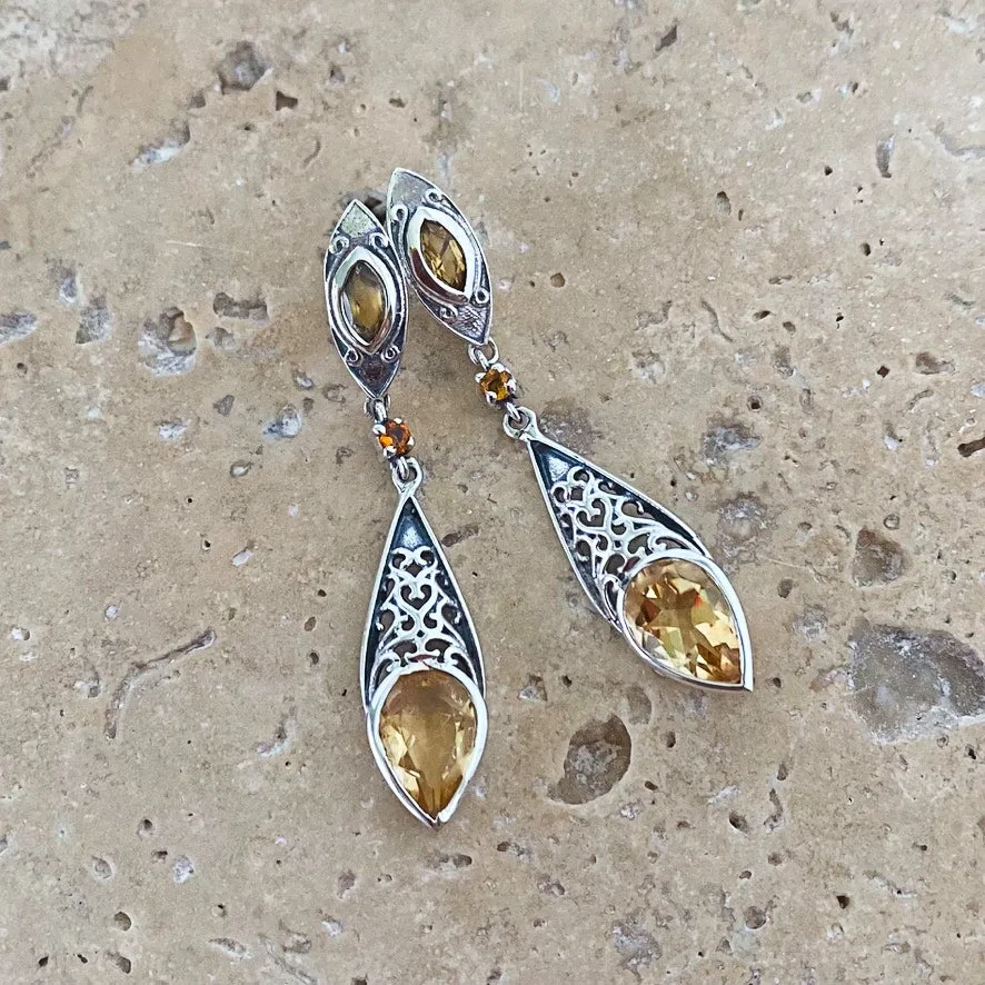 Citrine Artisan Crafted, Teardrop Earrings