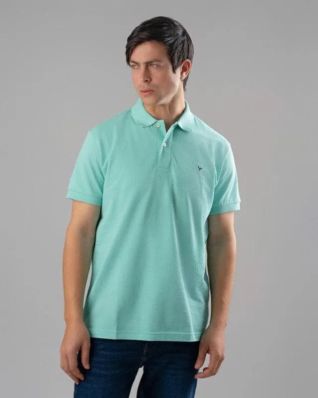 CLASSIC FIT PIQUE POLO SHIRT - AQUA