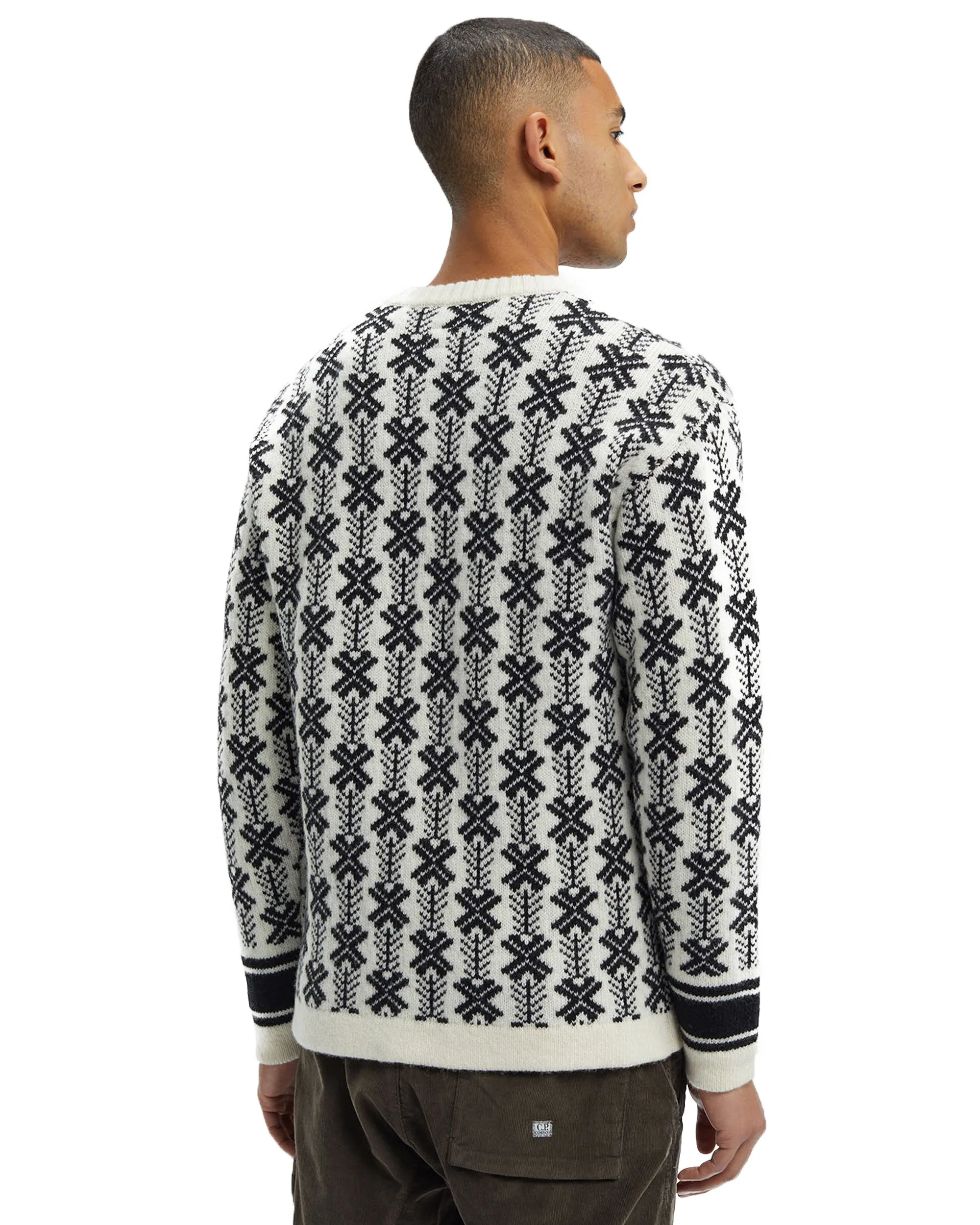 CP Company Wool Jacquard 1 Logo Knit