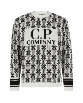 CP Company Wool Jacquard 1 Logo Knit