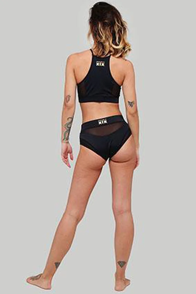 CXIX I S I S High Waisted Bottoms - Black with Black Mesh