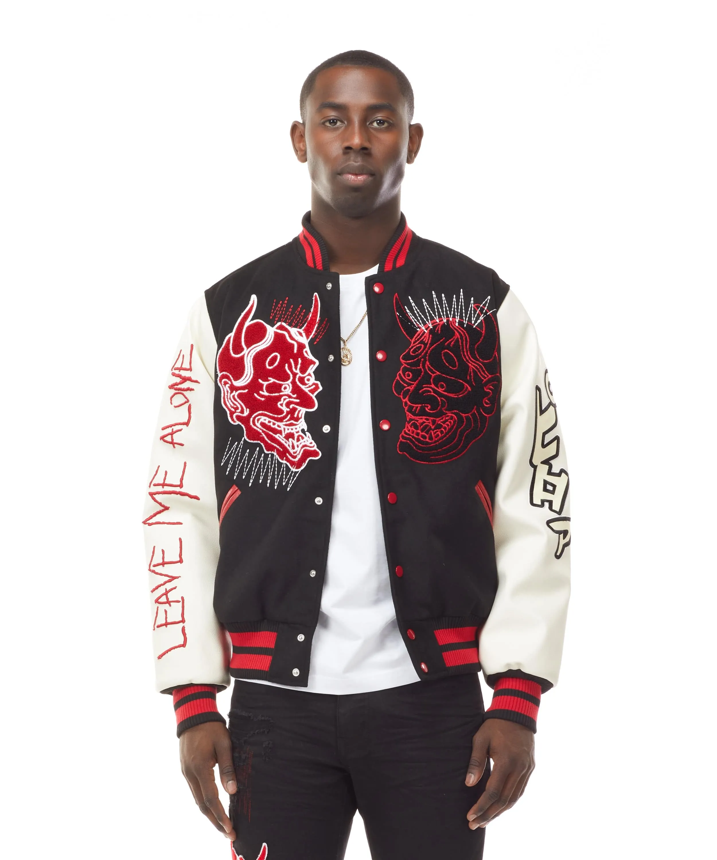 Demon Fashion Varsity Jacket - Black