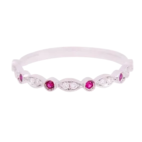 Diamond and Ruby Marquise Band