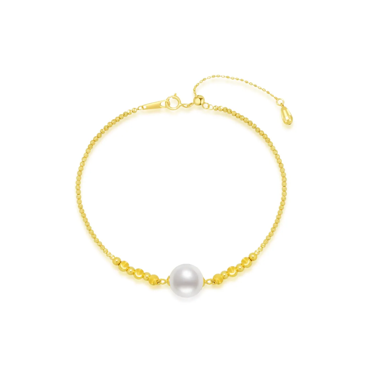 Elegant 18K Solid Gold Freshwater Pearl Bracelet KB00001