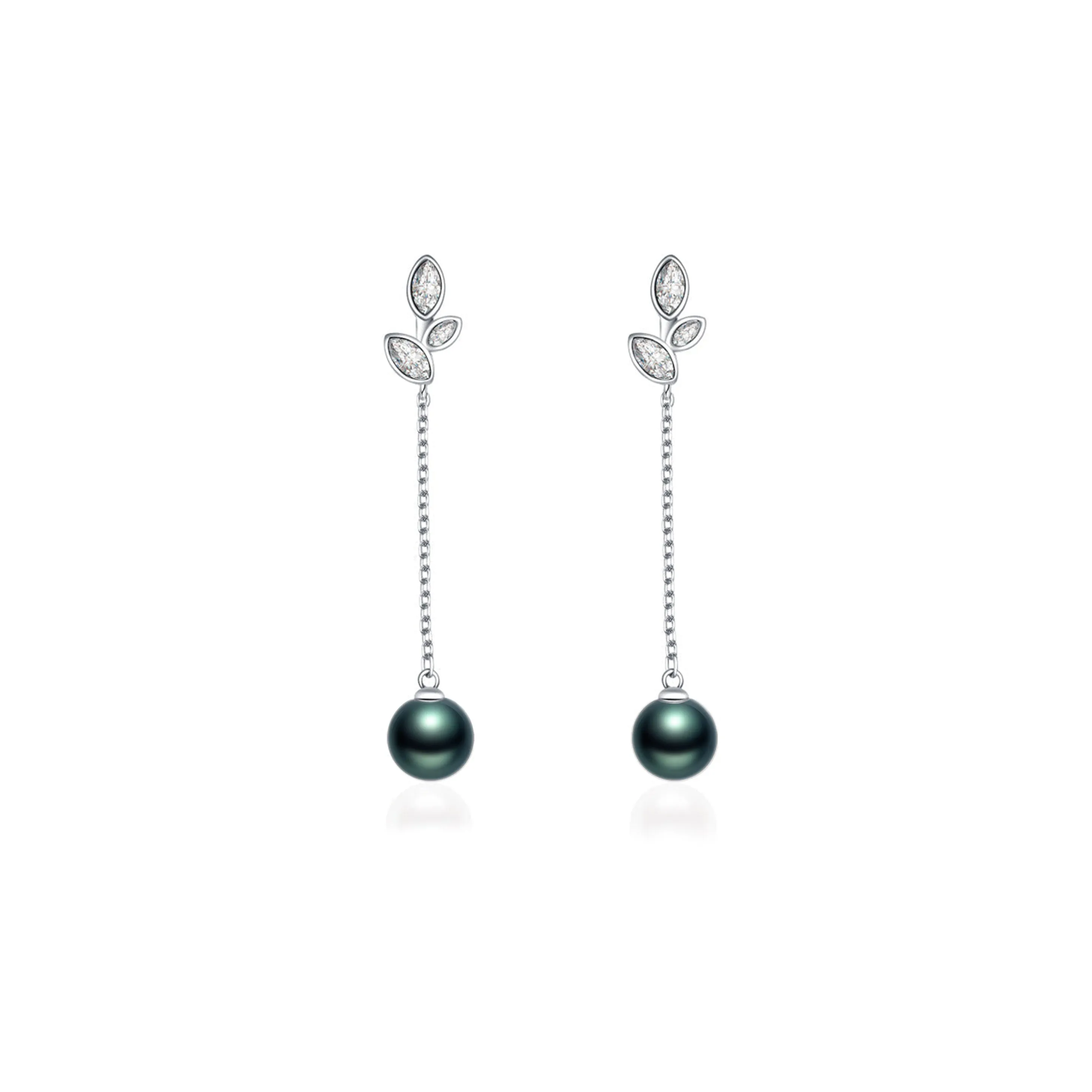 Elegant Tahitian Saltwater Pearl Earrings WE00400 | GARDENS