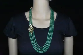 Emralds Onex Beads Necklace with kundan Studded Side Pendant By Asp Fashion Jewellery