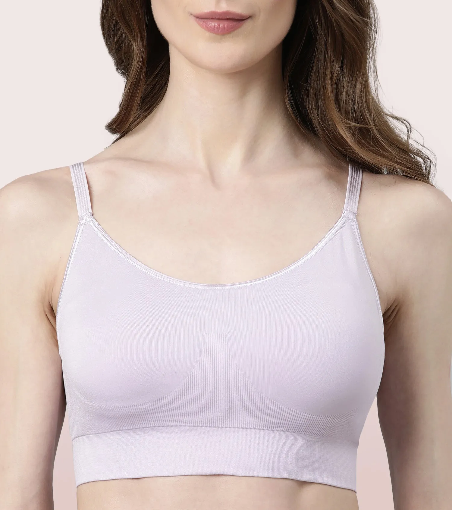 Enamor FlexiFree F037 Ultimate Comfort Seamless No -pinch T-shirt Bra for Women- High Coverage, Padded and Wirefree - Black