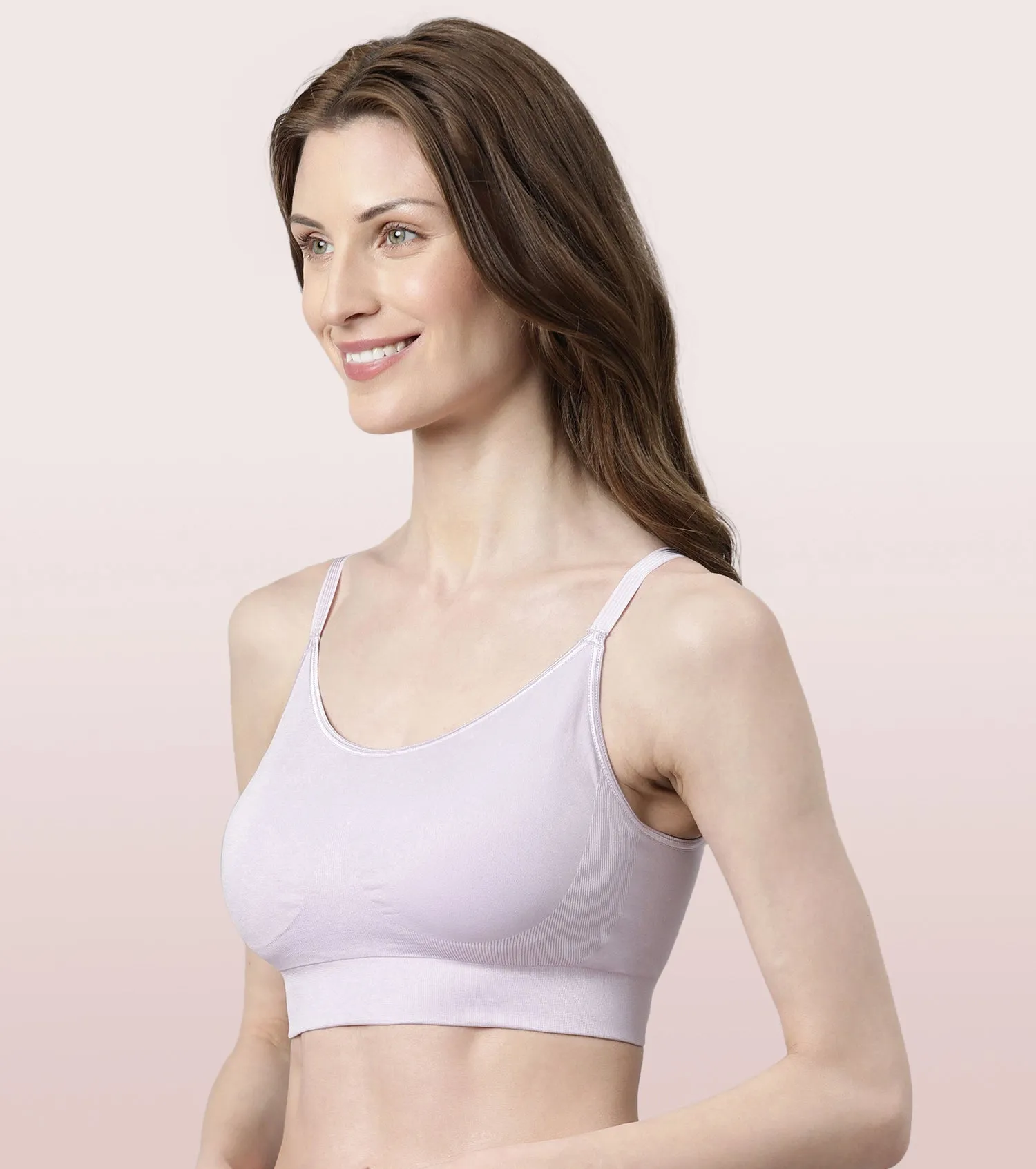 Enamor FlexiFree F037 Ultimate Comfort Seamless No -pinch T-shirt Bra for Women- High Coverage, Padded and Wirefree - Black