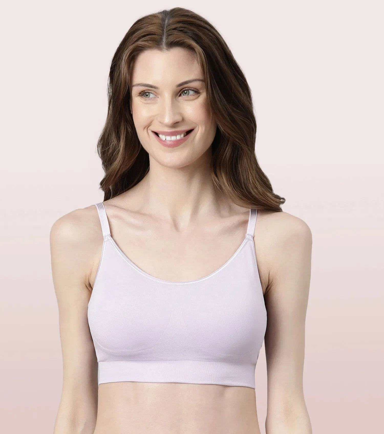 Enamor FlexiFree F037 Ultimate Comfort Seamless No -pinch T-shirt Bra for Women- High Coverage, Padded and Wirefree - Black