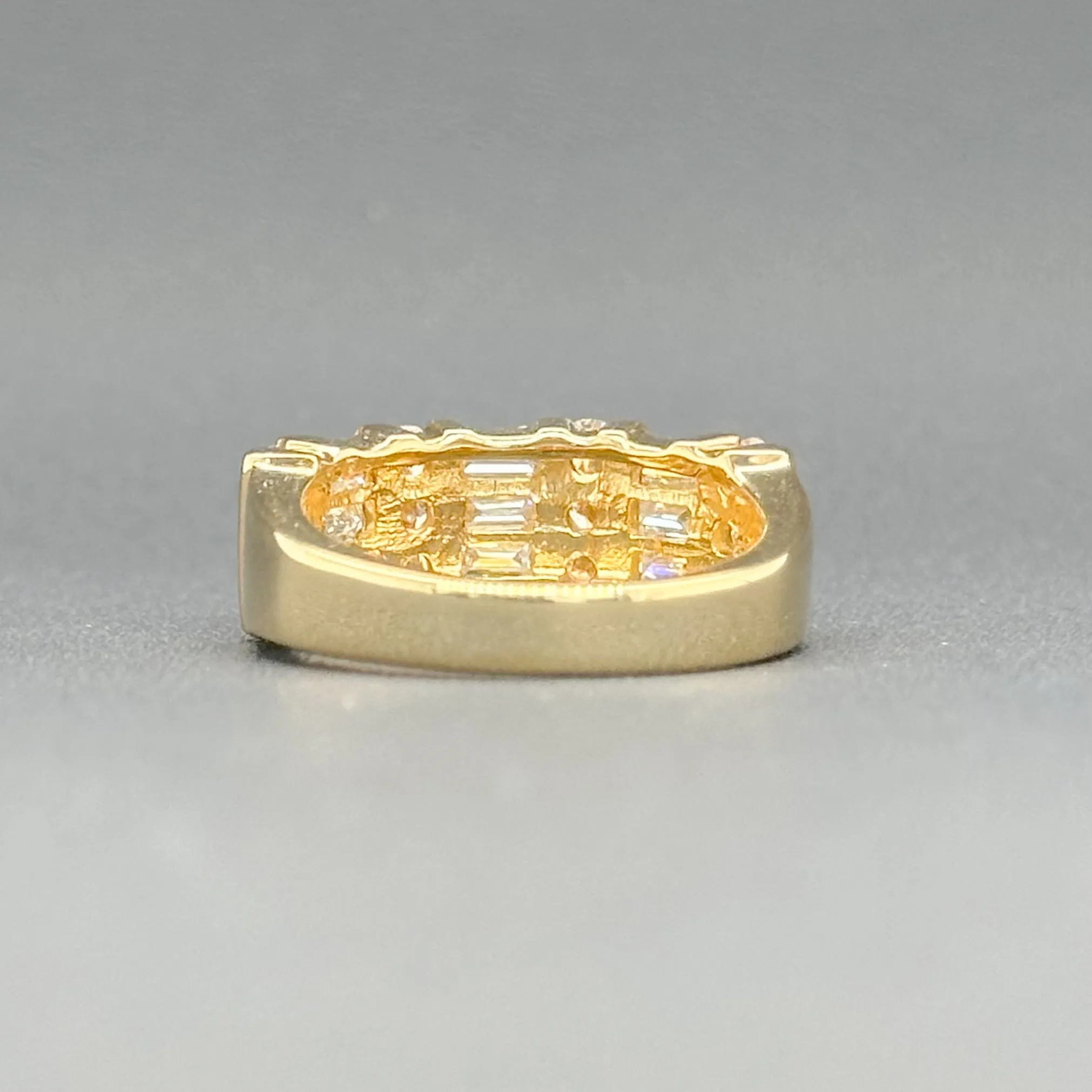 Estate 14K Y Gold 0.75ctw H-I/VS2-SI1 Diamond 3 Row Ring