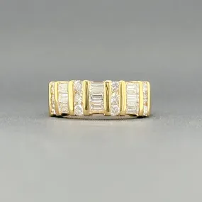 Estate 14K Y Gold 0.75ctw H-I/VS2-SI1 Diamond 3 Row Ring