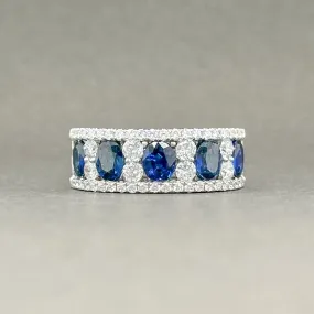 Estate 18K W Gold 2.30ctw Sapphire and 0.84ctw Diamond Ring