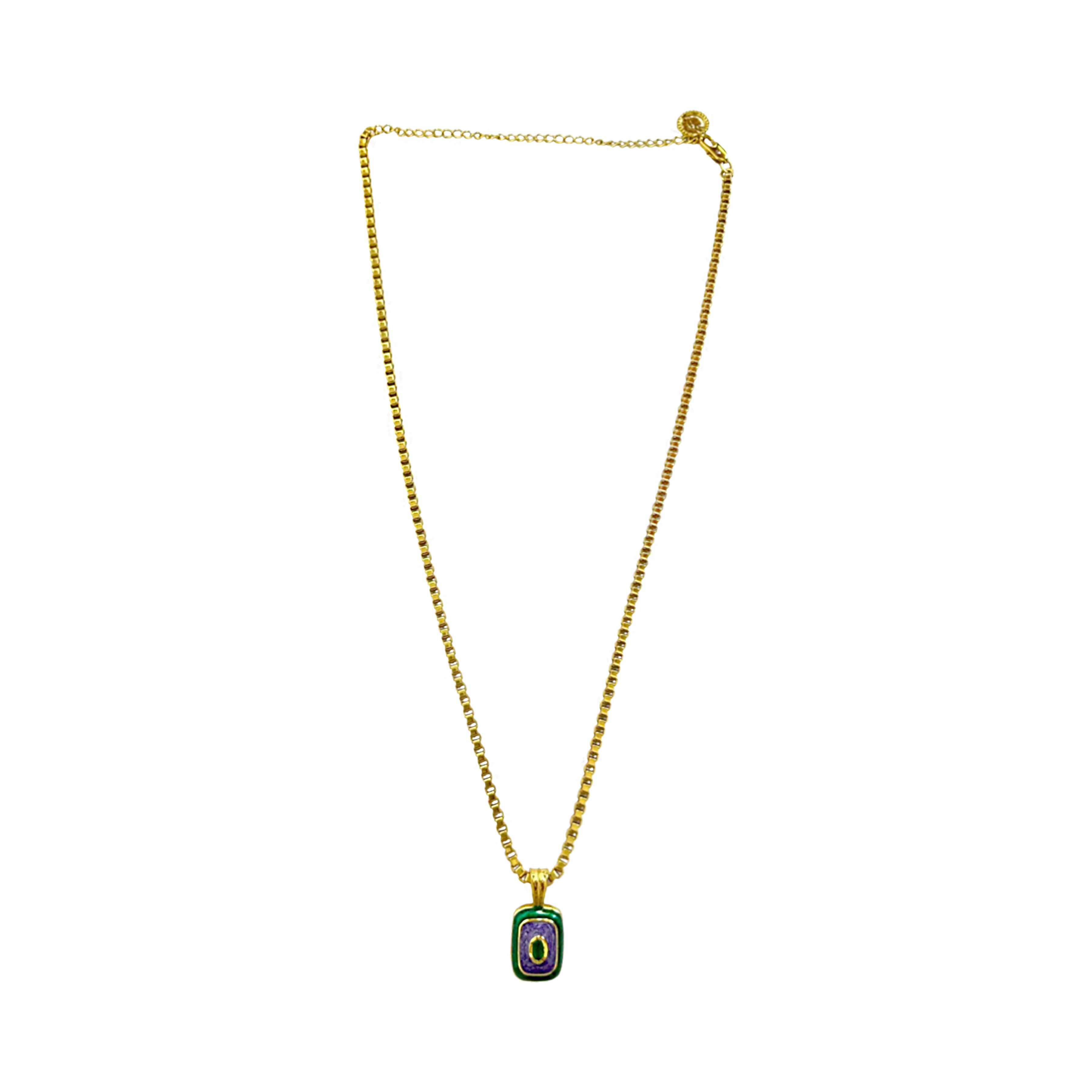 EVA Necklace | Green Onyx & Enamel