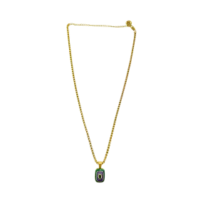 EVA Necklace | Green Onyx & Enamel