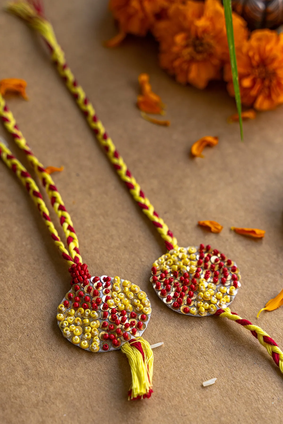 Eyebright Embroidered Rakhi and Lumba Set