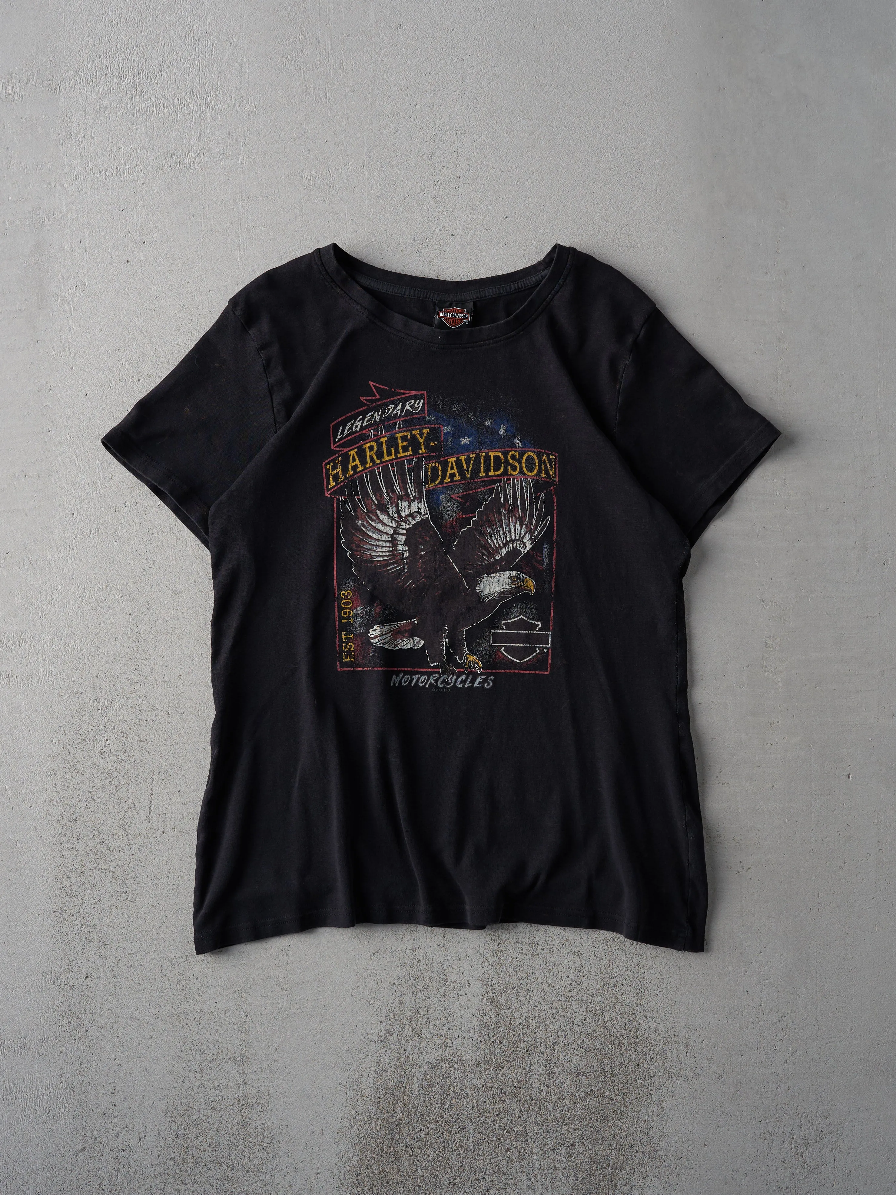 Faded Black Olympia Washington Harley Davidson Tee (M)