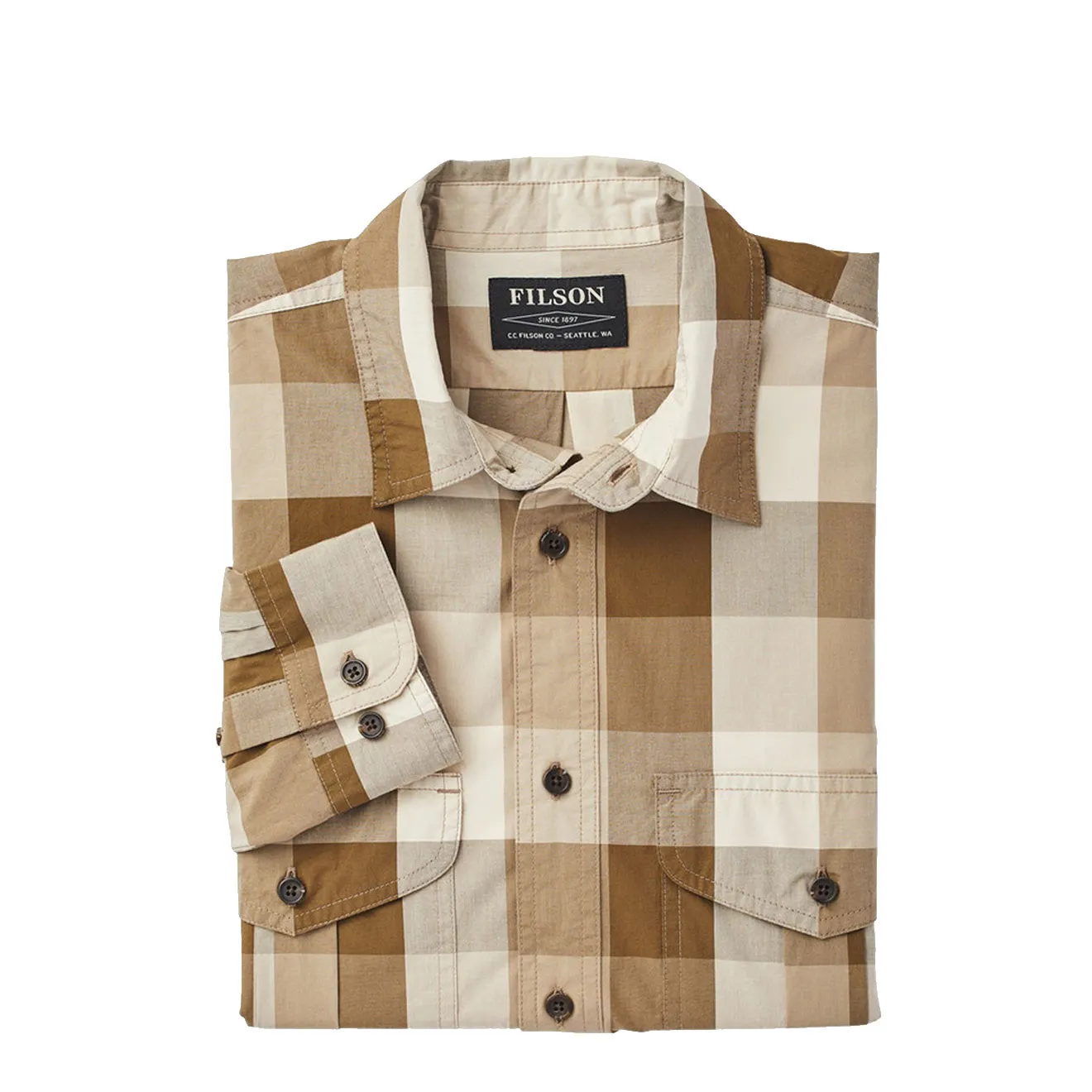 Filson Feather Cloth Shirt Tan Olive Khaki