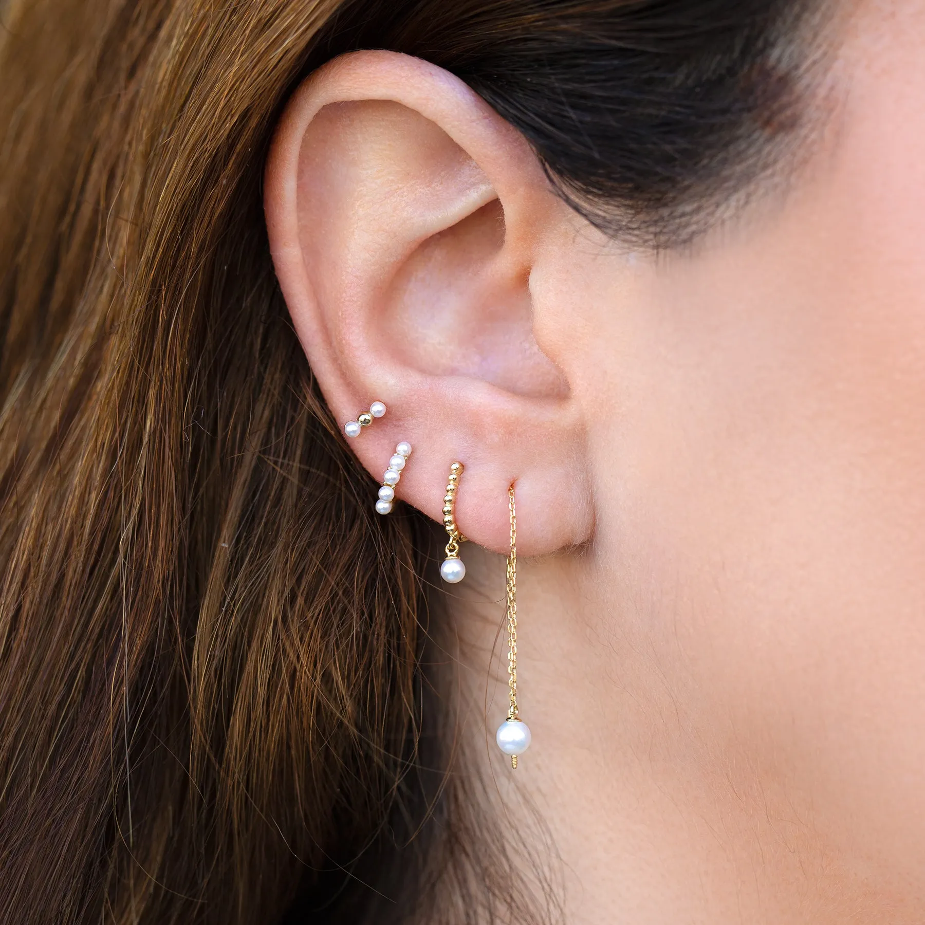 Fine Pearl Threader Earring