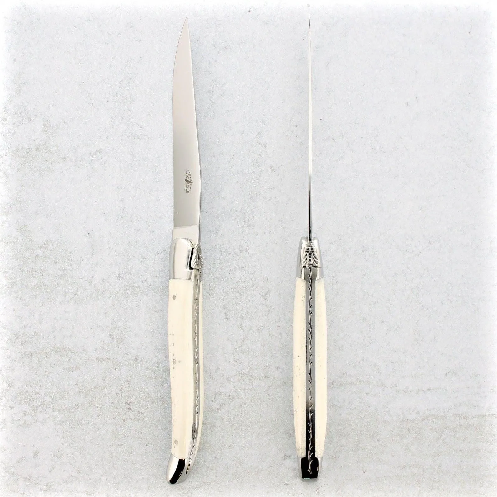 Forge de Laguiole Cattle Bone Handle Steak Knives - Set of 2