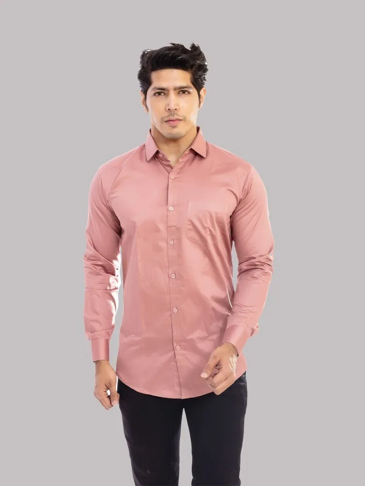 Formal Shirts - Light Pink Solid Giza Cotton Shirt