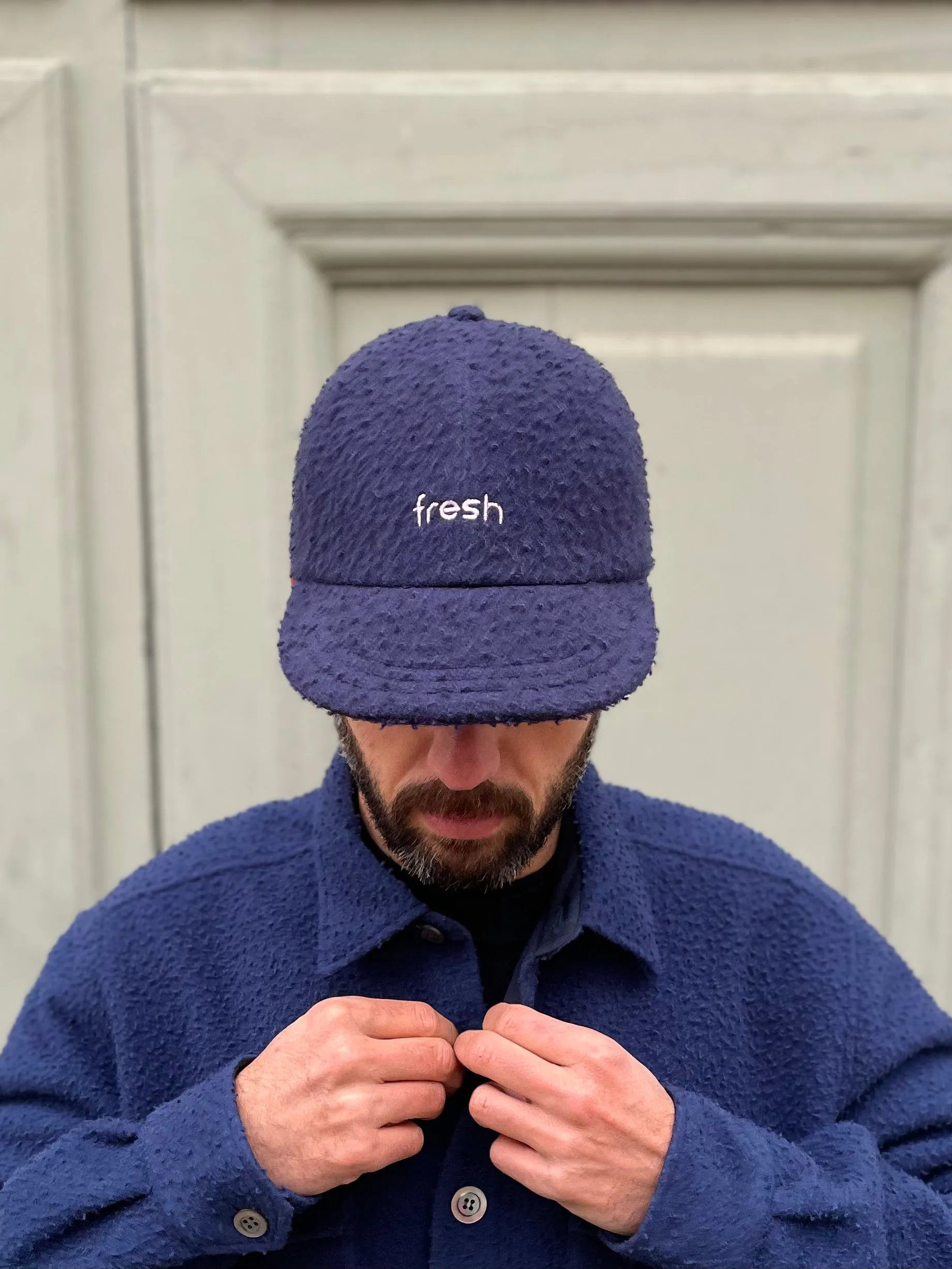 FRESH Casentino Wool Cricket Cap Navy Blue