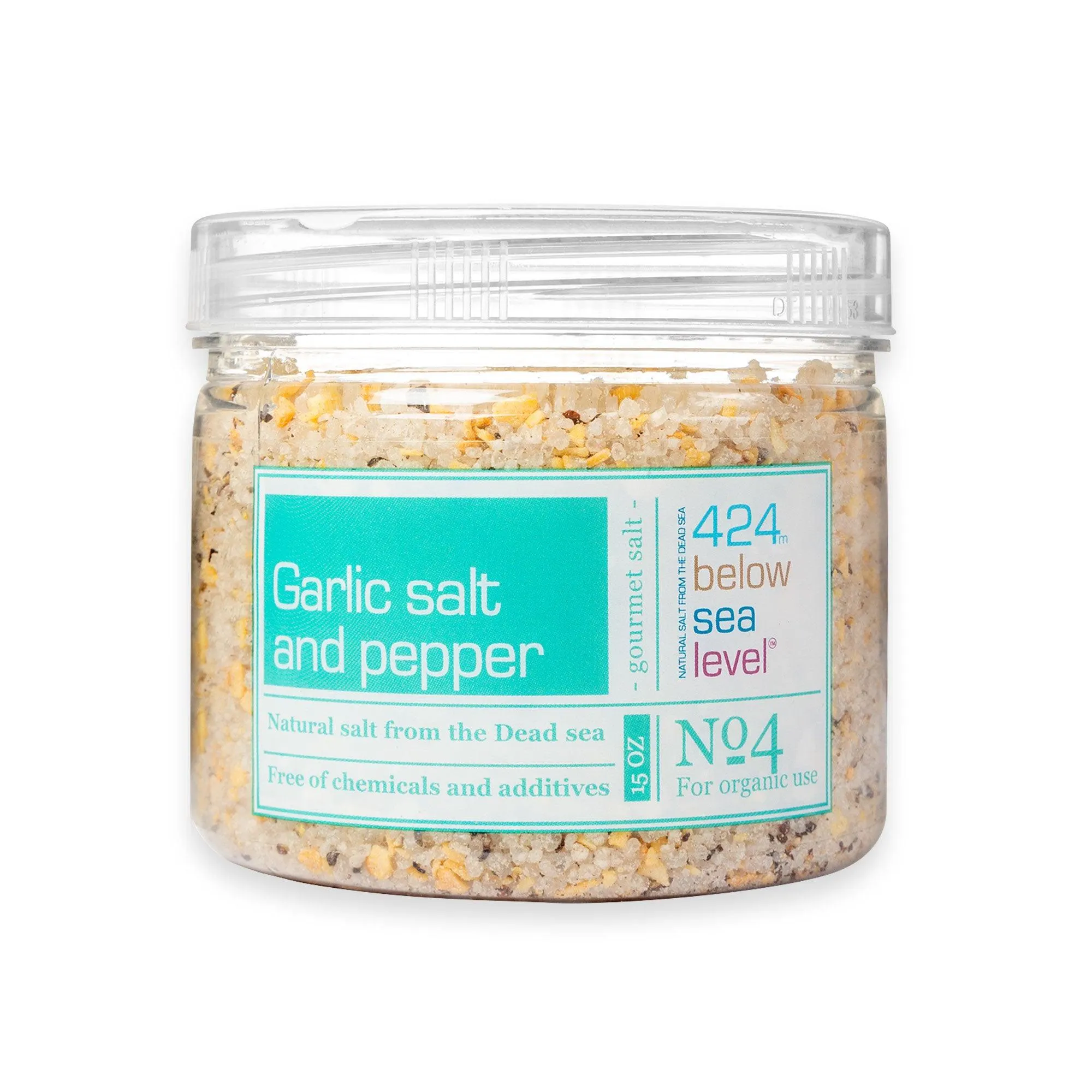 Garlic Salt With Black Pepper Gourmet Salt From The Dead Sea 14.10 oz / 400 gram