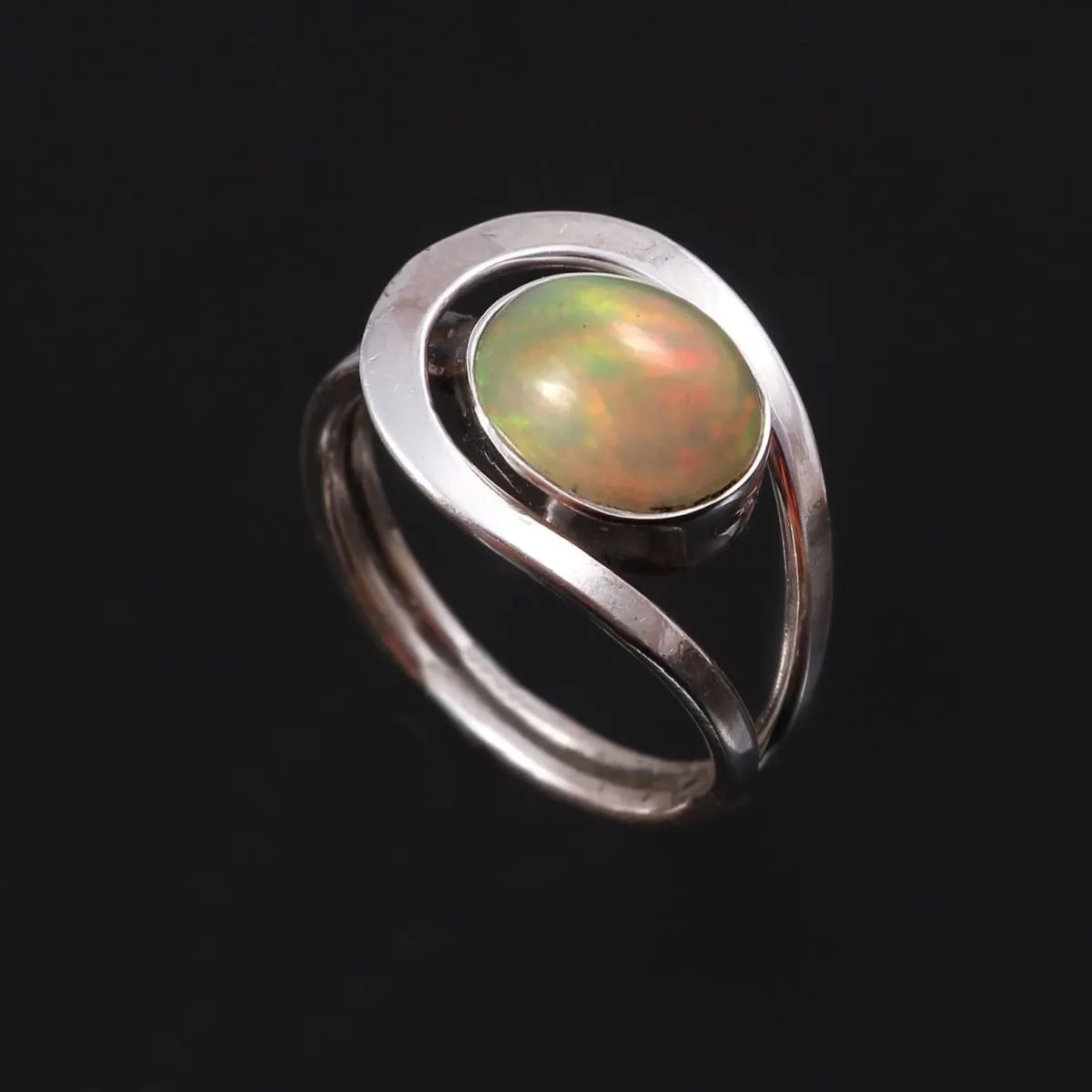 Genuine Opal 925 Sterling Silver Ring,Handmade Jewelry, Gift for Women