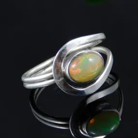 Genuine Opal 925 Sterling Silver Ring,Handmade Jewelry, Gift for Women