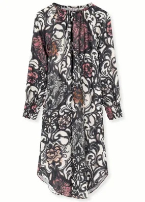 Gustav Madonna shirt dress 50524 Kjole - Brick Dust w. Grey Print