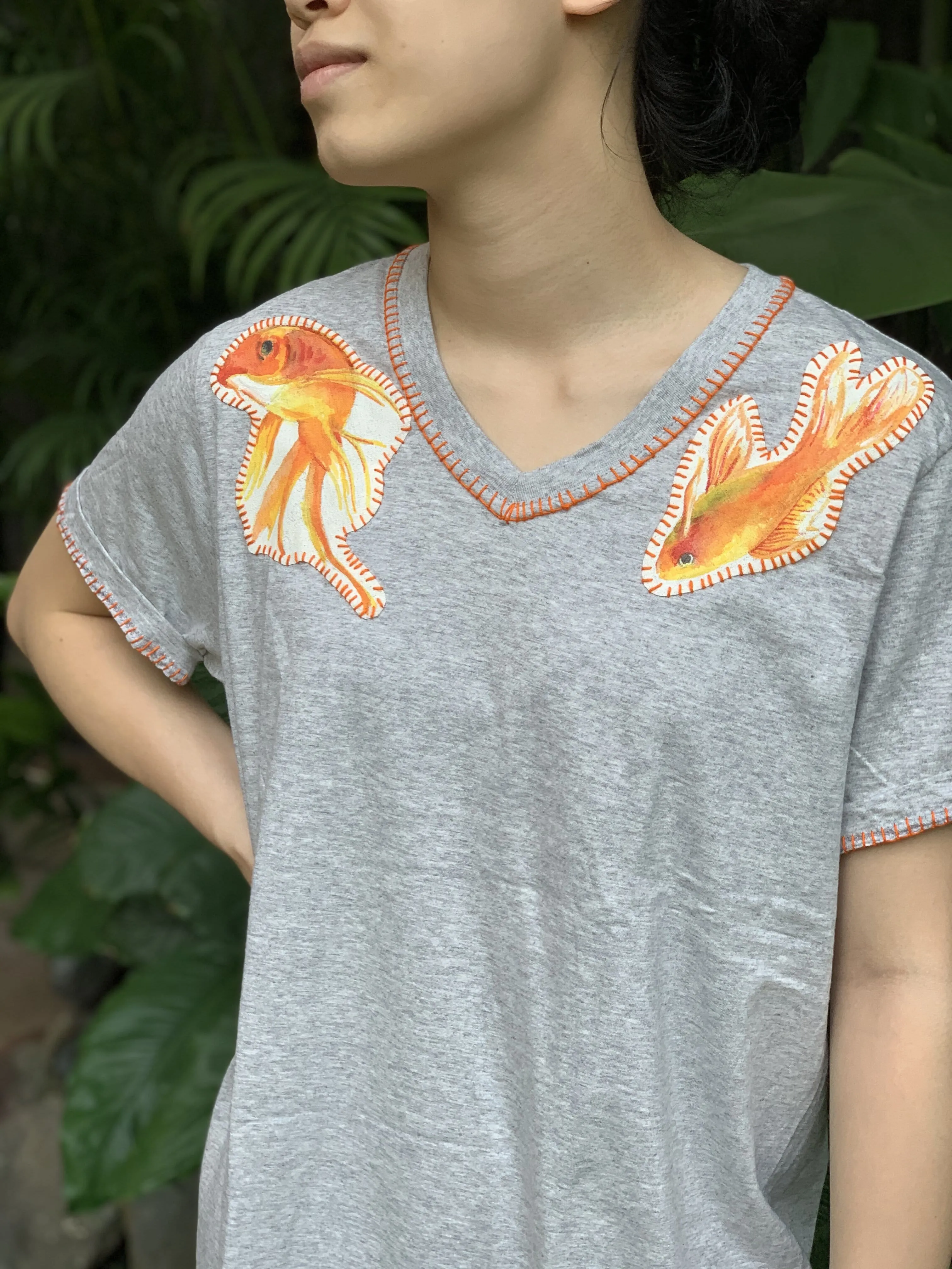 Hand-Painted Shirt (Goldfish)