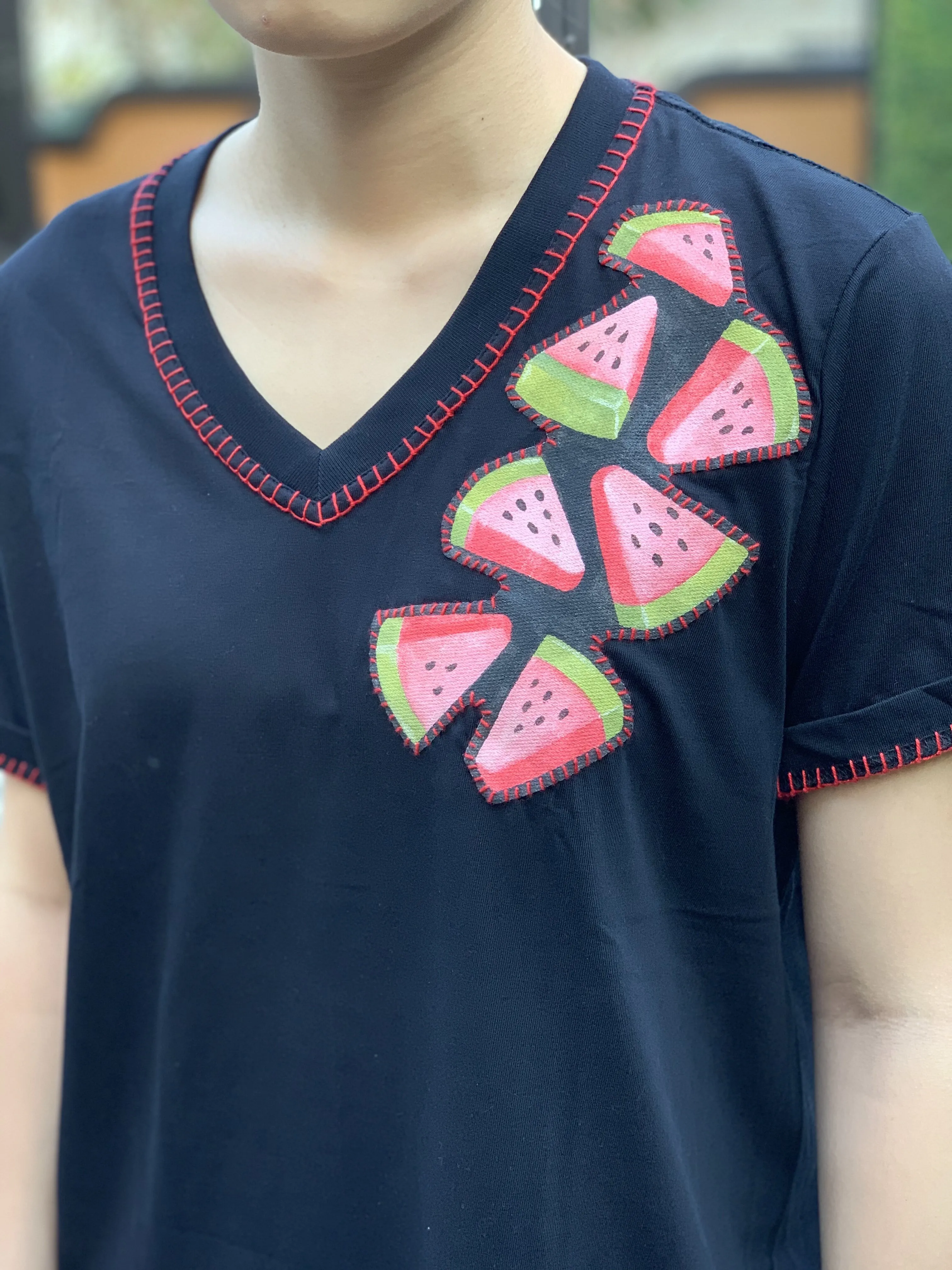 Hand-Painted Shirt (Watermelon)