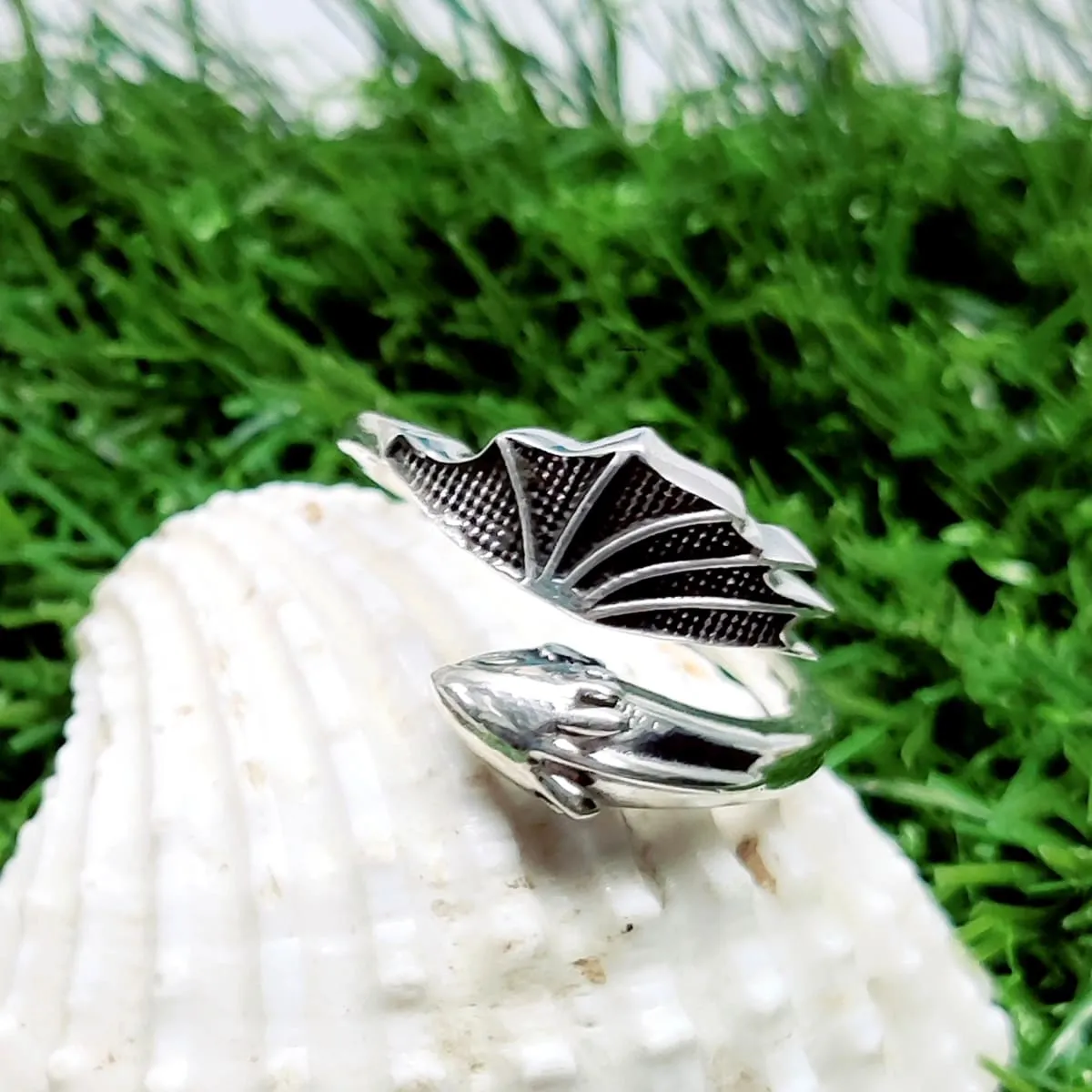 Handmade Solid Silver Snake Ring, Adjustable Yoga Meditation Ring, Spiritual Dragon Serpent Ring