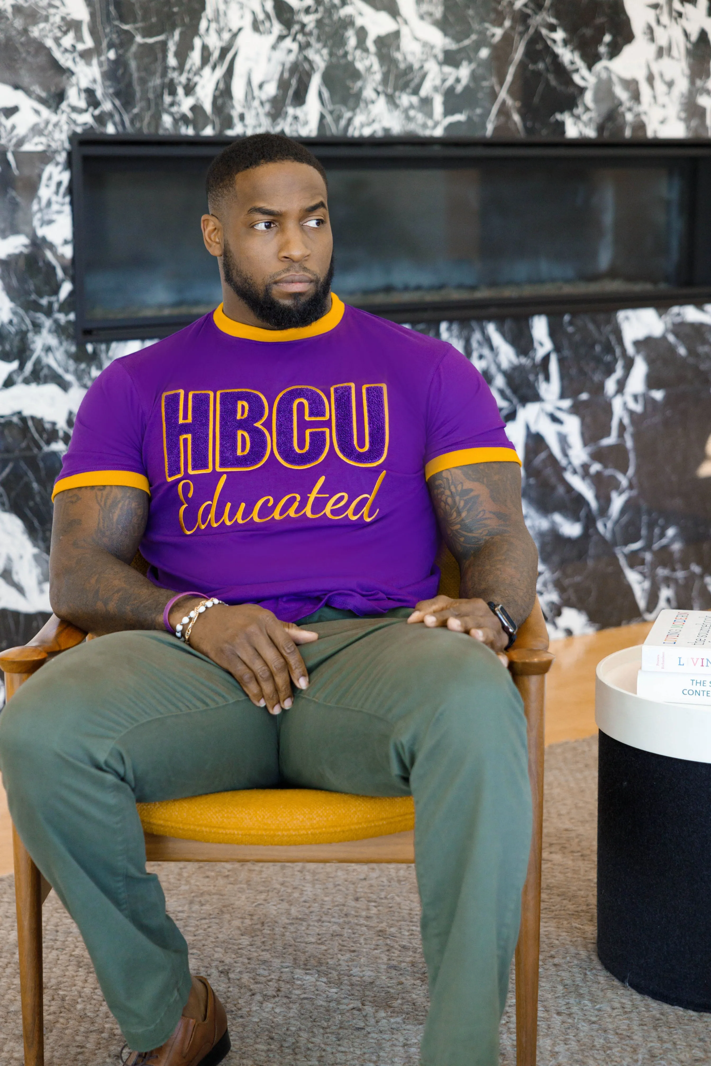 HBCU Men’s Purple/Gold Chenille Tee