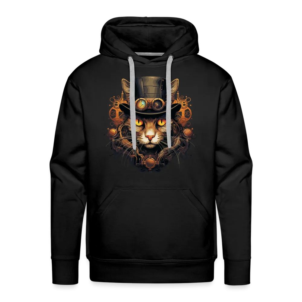 Herren Hoodie mit Katzenmotiv "Steampunk Cat"