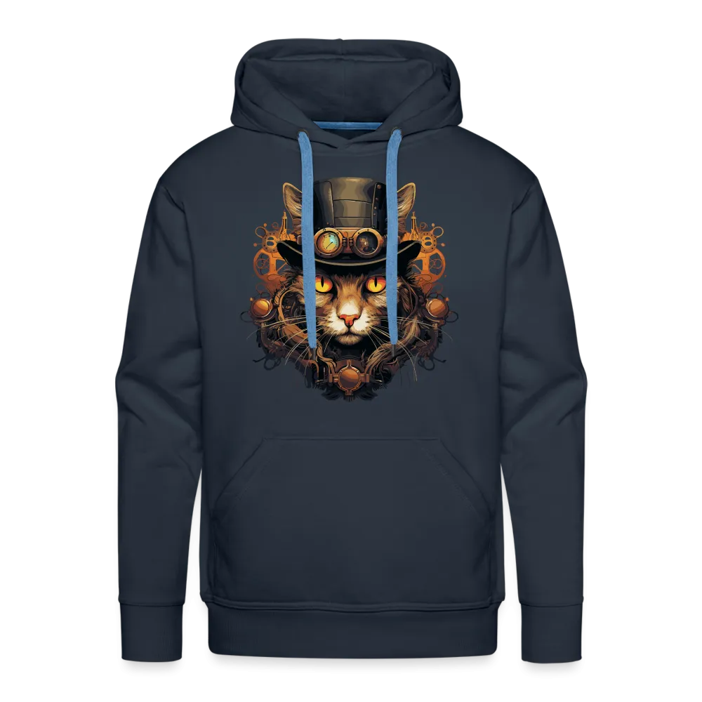 Herren Hoodie mit Katzenmotiv "Steampunk Cat"