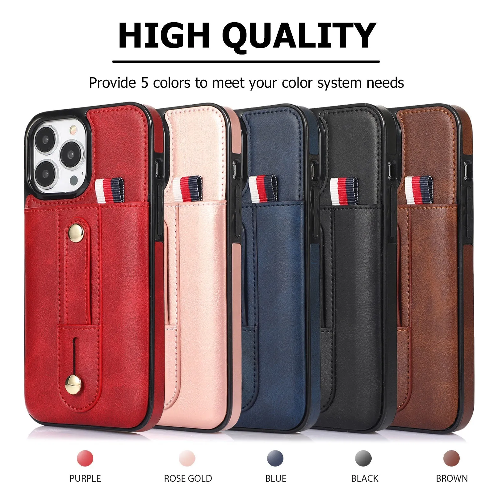 INSTOCK-iPhone15ProMax ring mobile phone leather card holder