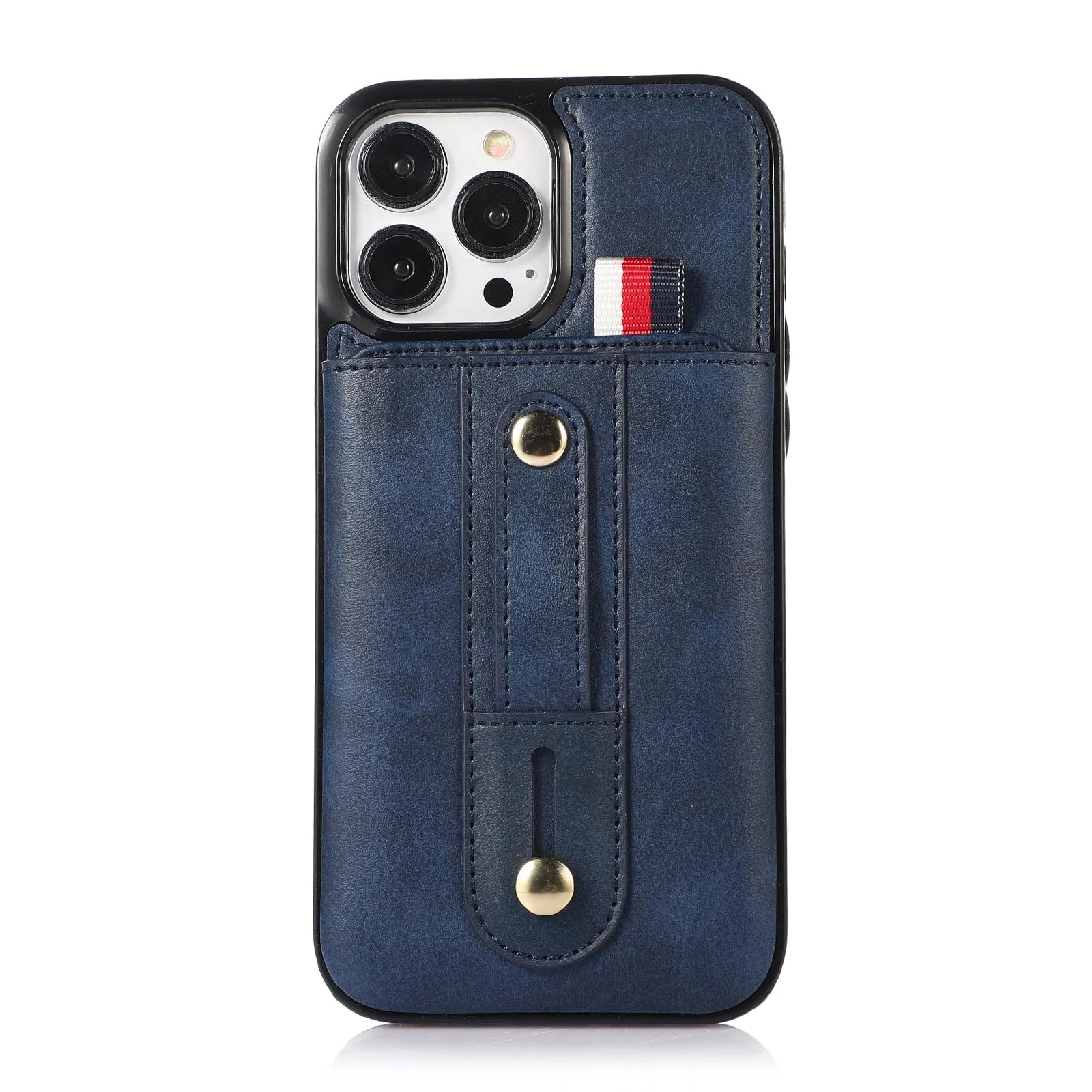 INSTOCK-iPhone15ProMax ring mobile phone leather card holder