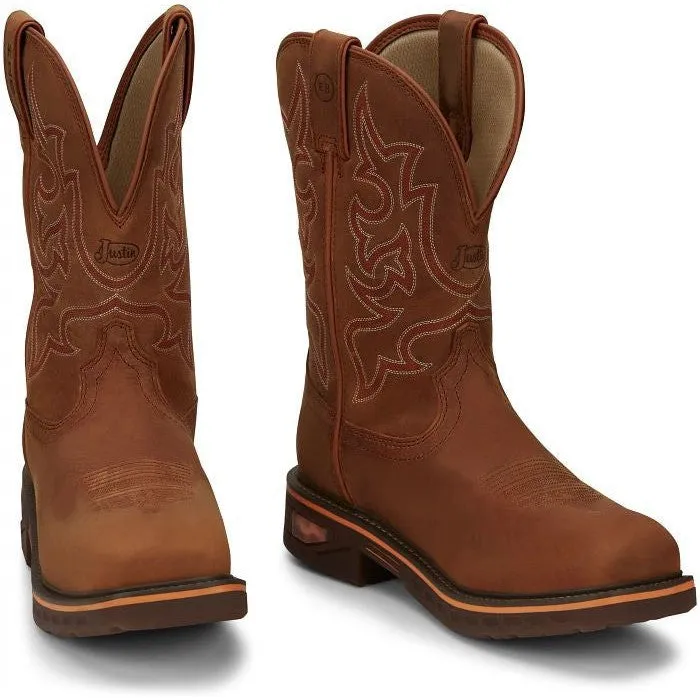 Justin Men's Resistor 11 Nano Comp Toe Western Work Boot -Brown- CR4016