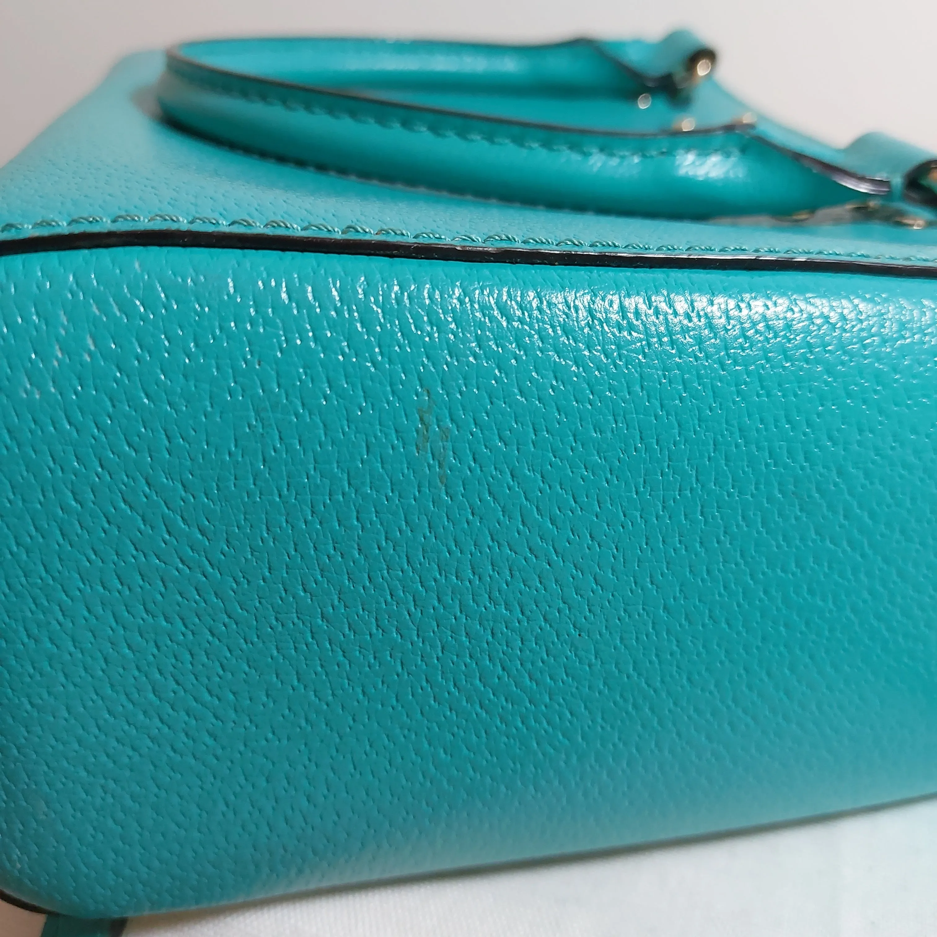 Kate Spade Teal Leather Wellesley Quinn Satchel | Pre Loved |