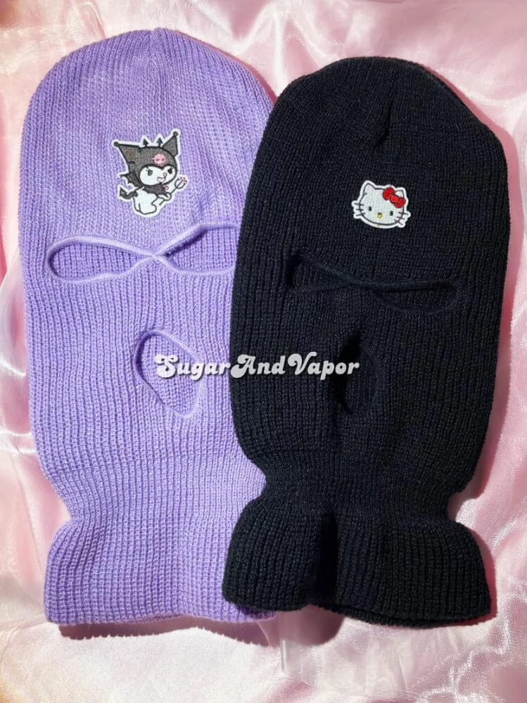 Kawaii Devil/Kitten Knitted Ski Mask