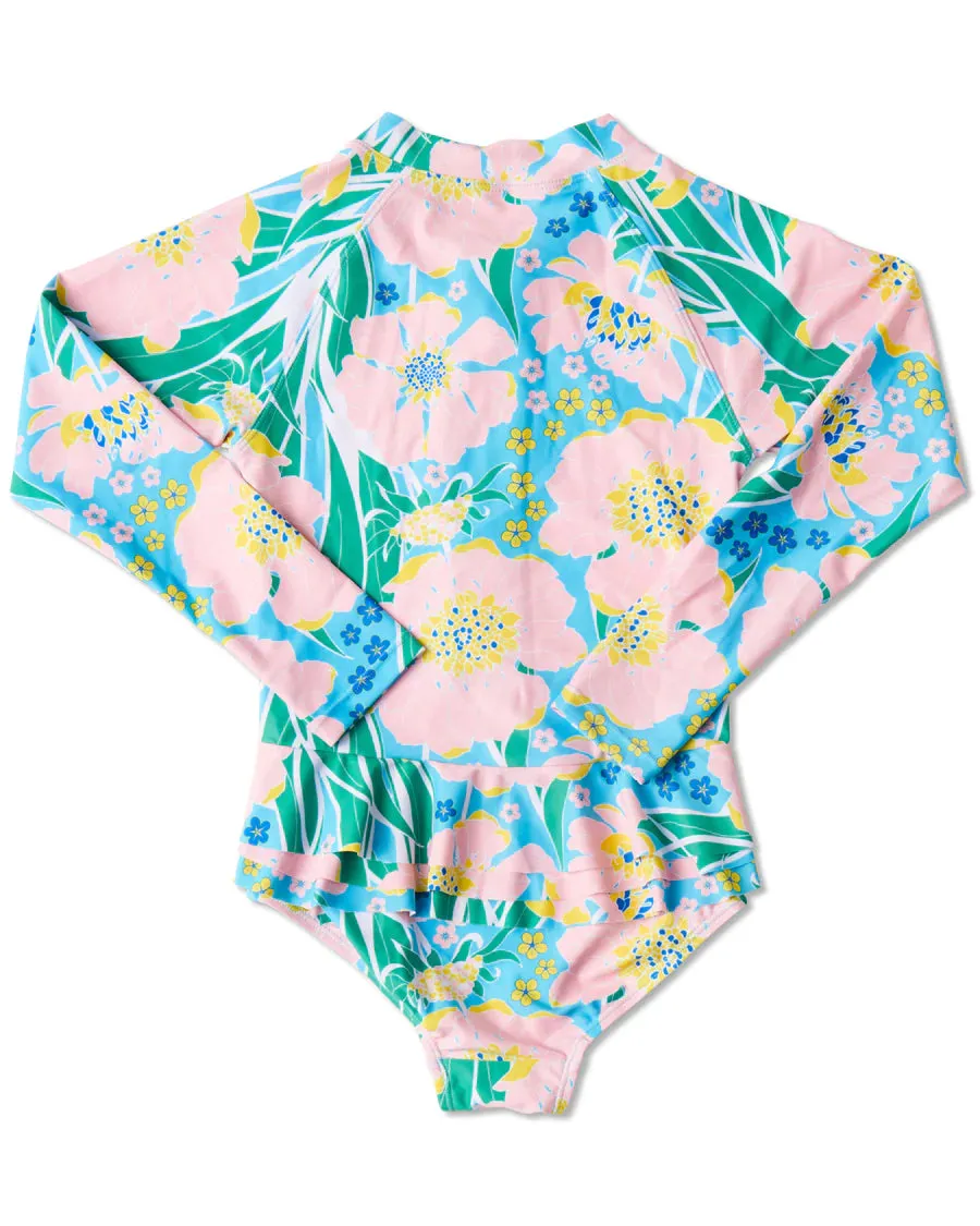 Kip & Co | Tumbling Flowers Long Sleeve Bathers