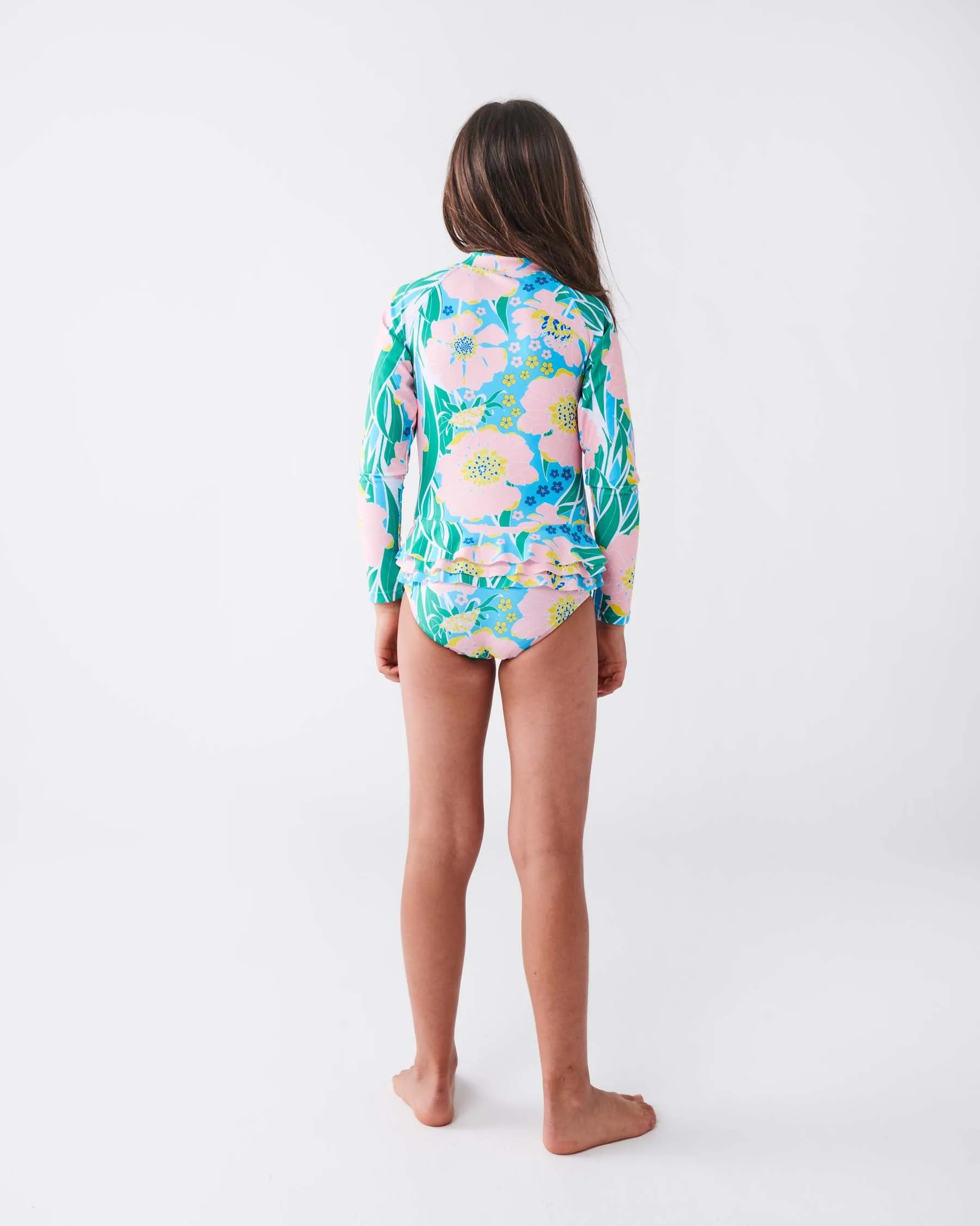 Kip & Co | Tumbling Flowers Long Sleeve Bathers