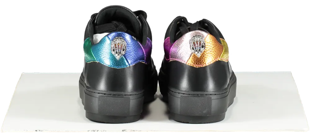 Kurt Geiger Black Laney Eagle Rainbow Detail Trainers UK 5 EU 38 👠